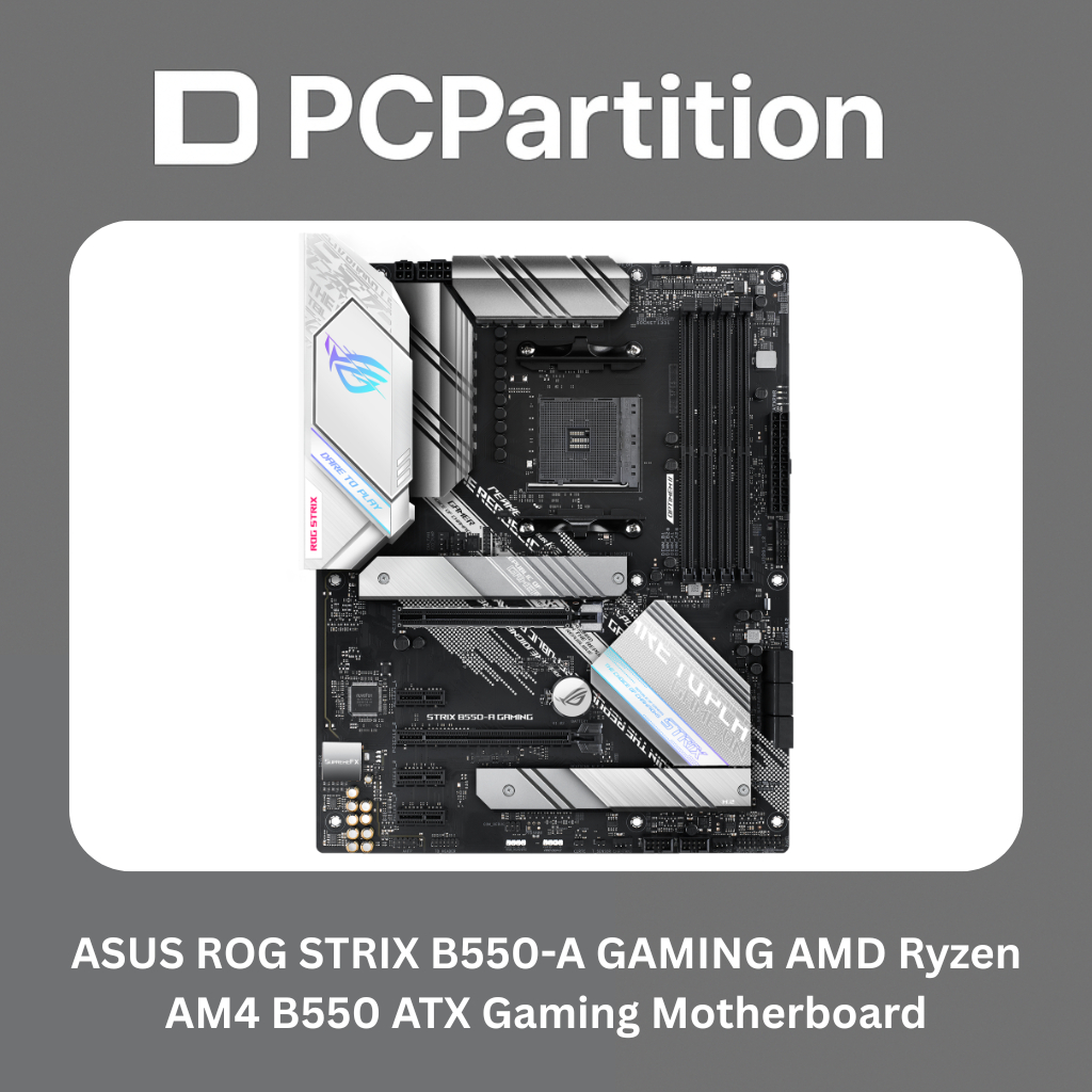 ASUS ROG STRIX B550-A GAMING – AMD Ryzen AM4 ATX, PCIe 4.0, 14 Power Stages, Intel 2.5GbE, 2x M.2, AI Microfoon, USB 3.2 Gen 2, Aura Sync RGB, Wit/zilver Design