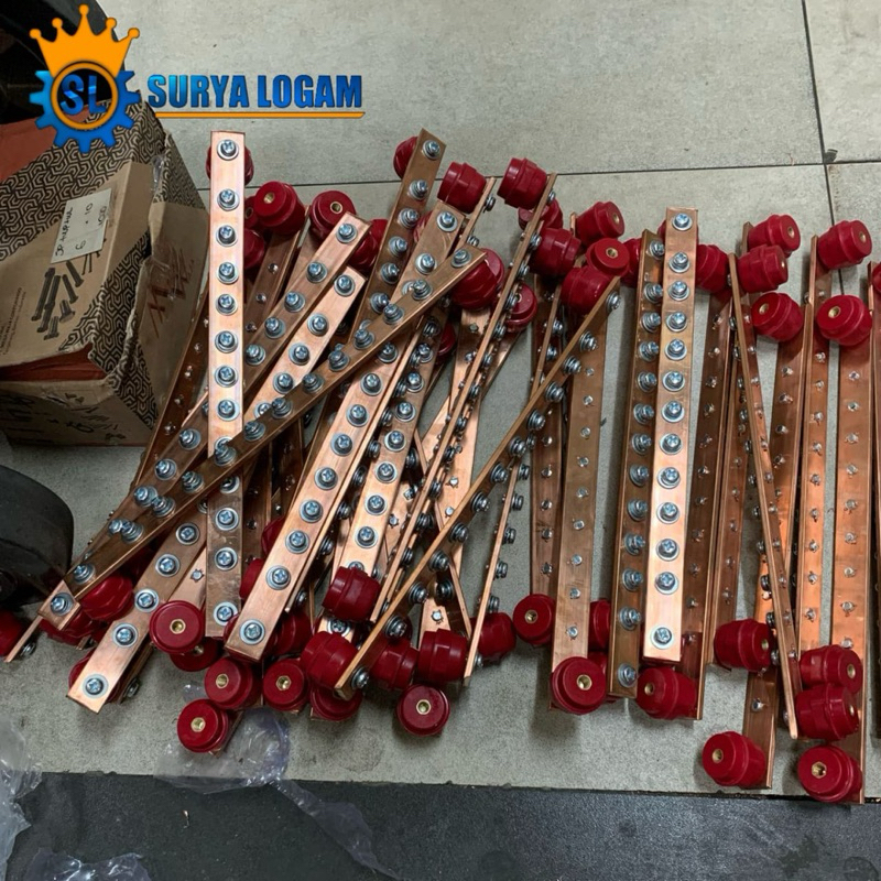 Jual busbar tembaga 3mm x 20mm x 200mm 6 baut komplit | Shopee Indonesia