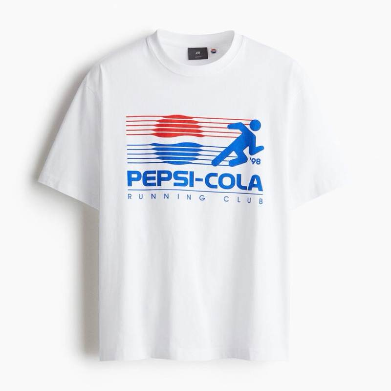 T-Shirt De Football Vintage PEPSI - Taille L - 53x75 Cm - Avec Pub Sur La Manche
