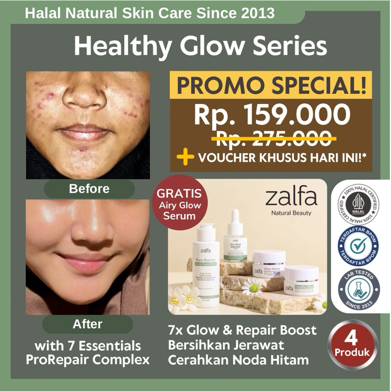 Jual Zalfa Natural Healthy Glow Skin Barrier Repair Series | Shopee ...
