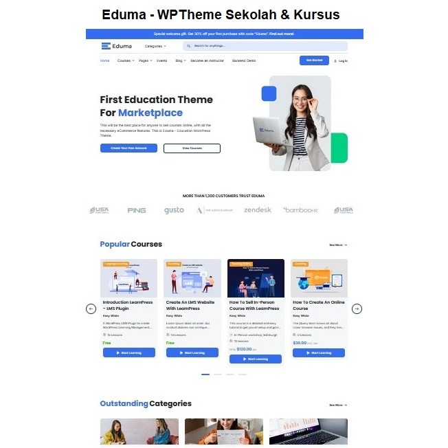 Jual Eduma - Theme WordPress Premium Untuk Website Sekolah Universitas ...