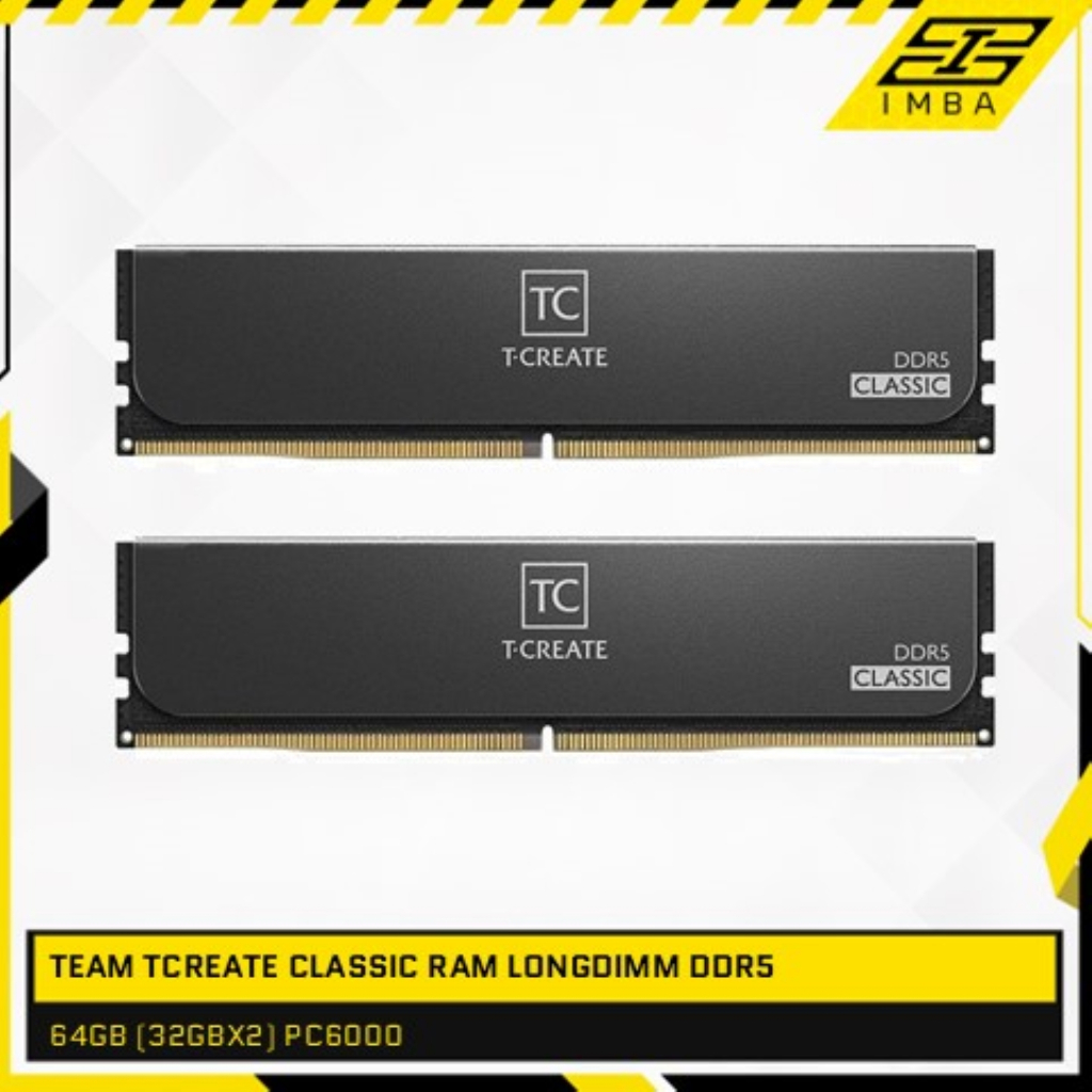 Jual TEAM TCREATE CLASSIC RAM LONGDIMM DDR5 64GB (32GBX2) PC6000 BLACK ...