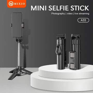 MIXIO A33 80CM Tongsis Bluetooth Selfie Stick Tripod Super Mini For Smartphone