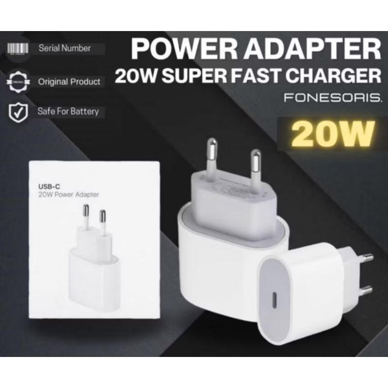 Jual Adaptor Charger USB-C PD 20W iP 8/XR/XS/X/11/12/13/14 ORIGINAL ...