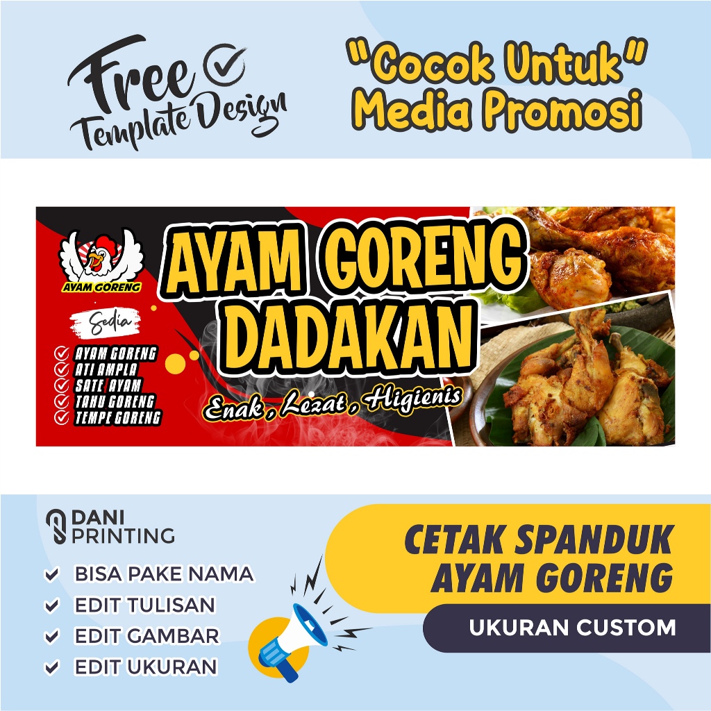 Jual Banner Spanduk - Ayam Goreng Dadakan - Custom Bisa Di Edit ...