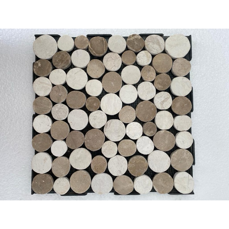 Jual Mix Cappuccino - Lovina White Cream Coin Mosaic Decking ...