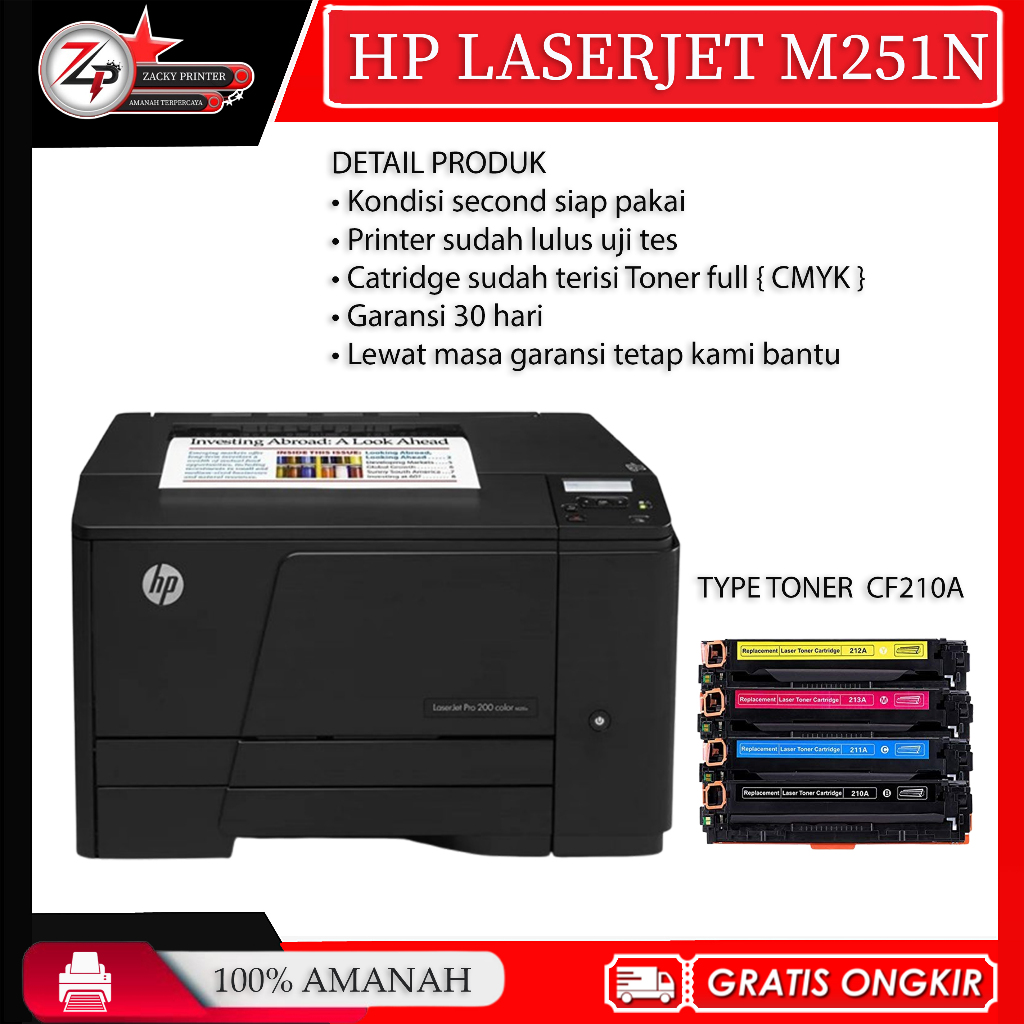 Jual Printer Hp Laserjet Pro 200 M251n Color Second Body Mulus Murah ...