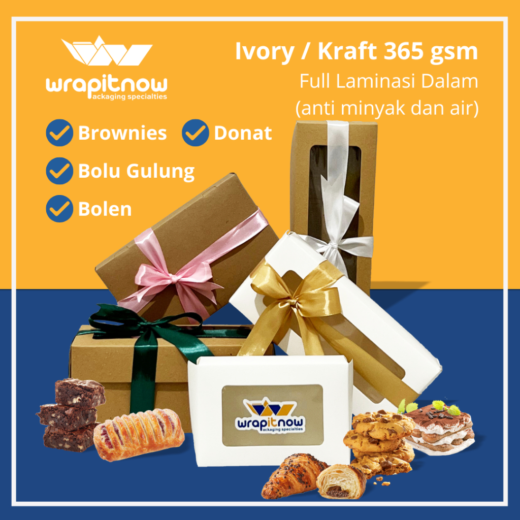 Jual Dus Kraft Box Brownies Bronis Pastry Donat Risoles Pastel Zupa ...