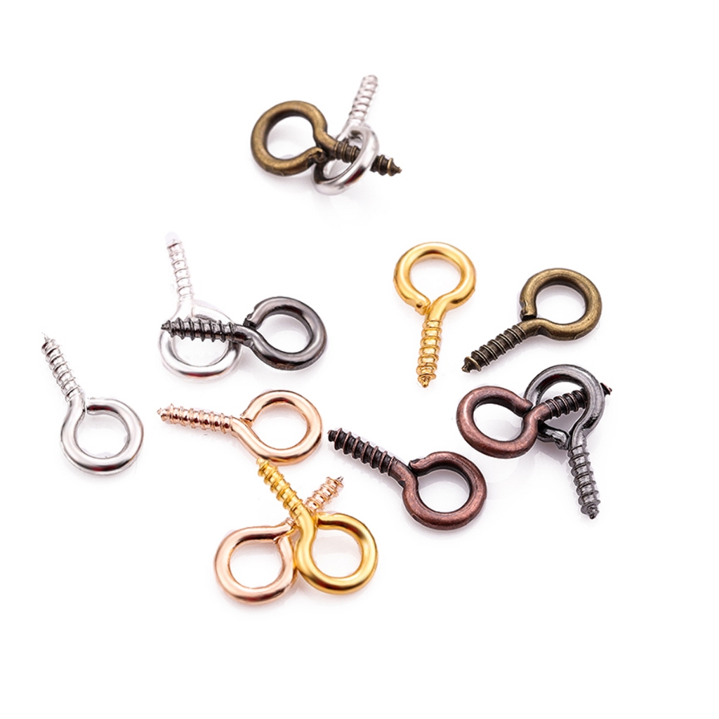 Jual 200PCS Screw Eye Pins | Paku Mata Ulir Claw Golden Silver ...