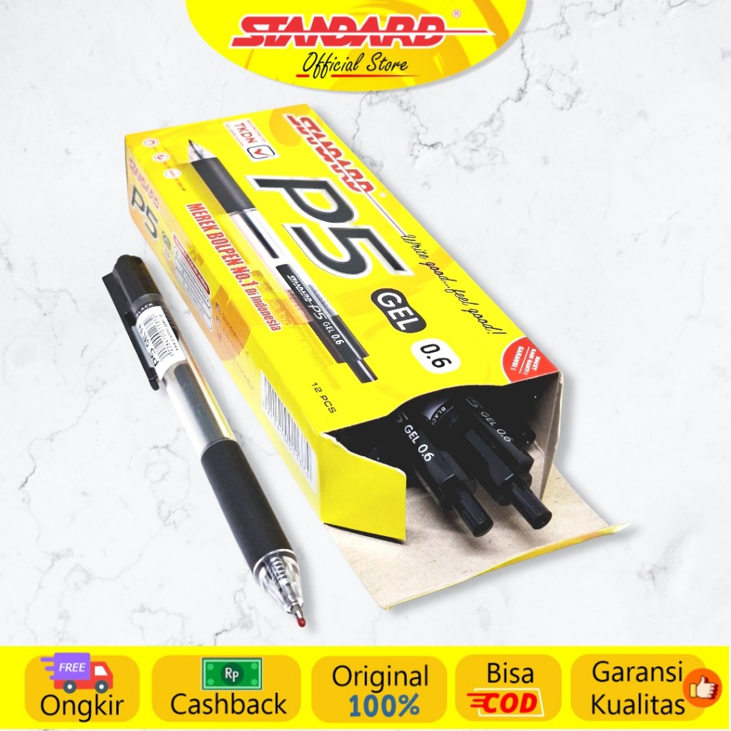 Standard - Pulpen P5 0.6 Gel  ( Alat Tulis / Pen / Ballpoint / Pena ) (2)
