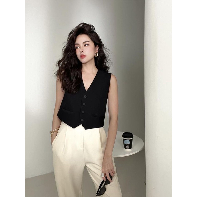 Jual O2 PROJECT - BASIC VINTAGE VEST | Vest vintage basic wanita OOTD ...