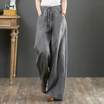 CelanaKulot Katun Linen Celana Panjang Wanita Kulot Katun Linen Casual