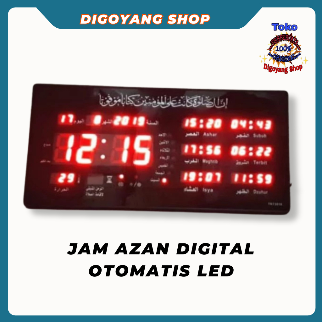 Jual JAM DIGITAL AZAN LED Jadwal Solat Jam LED Mushola Adzan&Iqomat ...