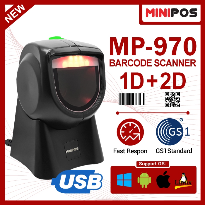 Jual Barcode Scanner 1D 2D MINIPOS MP-970 USB Auto Scan Industry Level ...