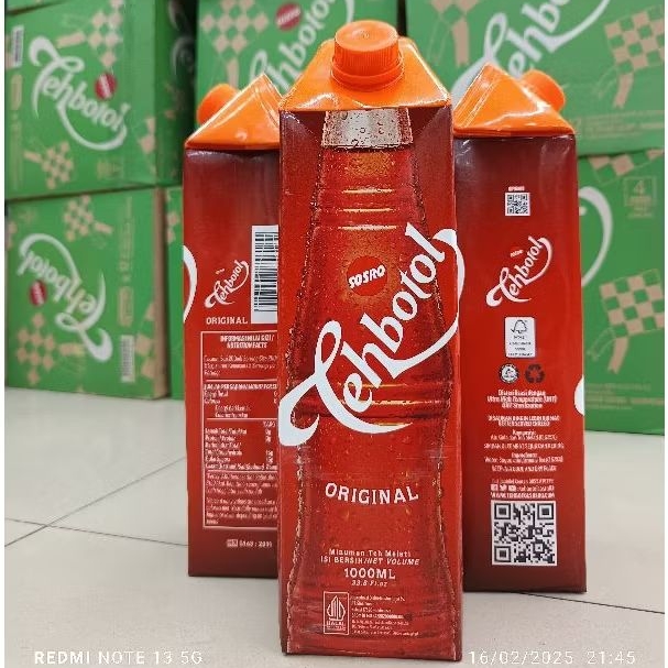 Jual Teh Botol Sosro 1 Liter Cair kemasan Tetra pack Enak, Praktis ...