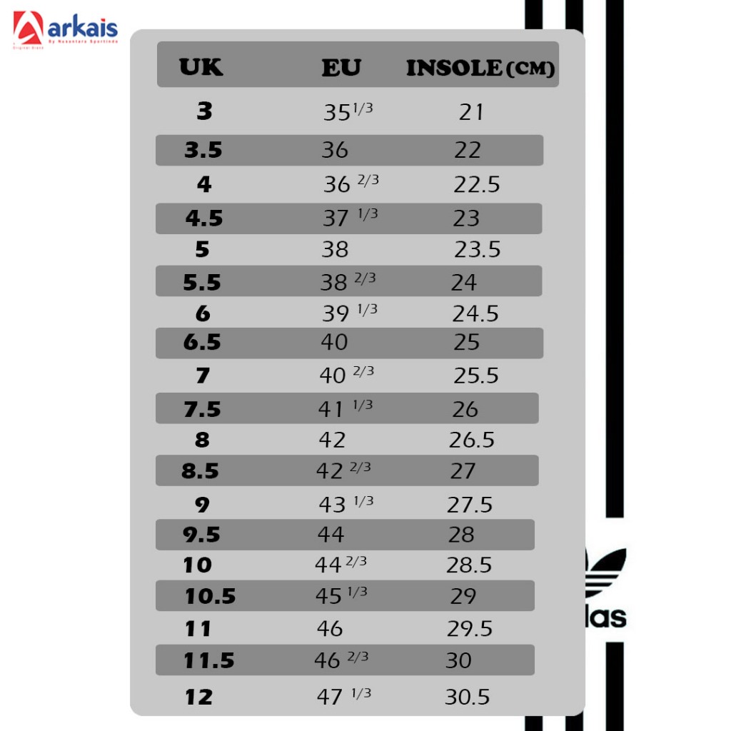 Adidas Conversione Taglie Scarpe In Cm Conversione Taglie Numeri