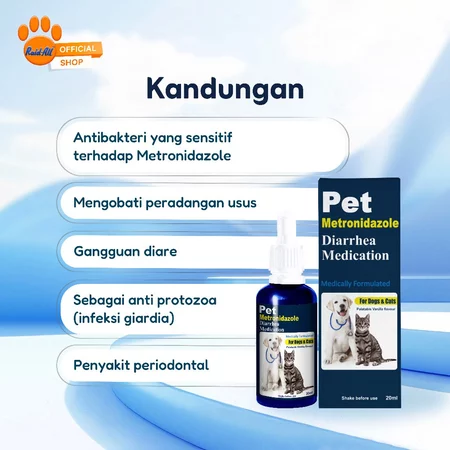 Raid All PET Metronidazole Diarrhea Medication sirup diare kucing