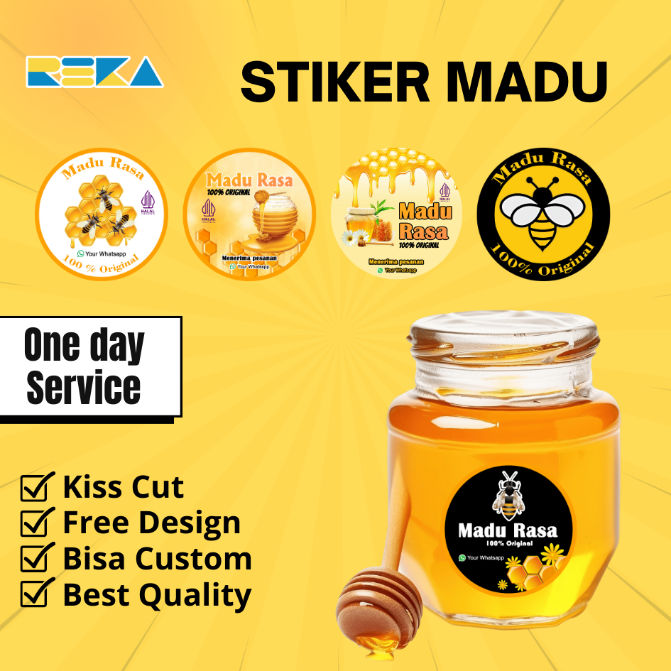 Jual STIKER LABEL/STIKER BOTOL MADU/STICKER MADU/STICKER LABEL/CETAK ...