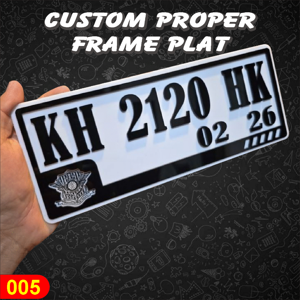 Jual Frame Plat Nomor Custom Akrilik Desain Proper (Bebas Custom Desain ...