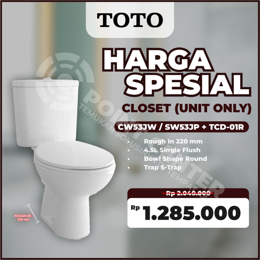 Jual TERMURAH TOTO PROMO KLOSET DUDUK CW53 /SW53JP+TCD-01R | Shopee ...