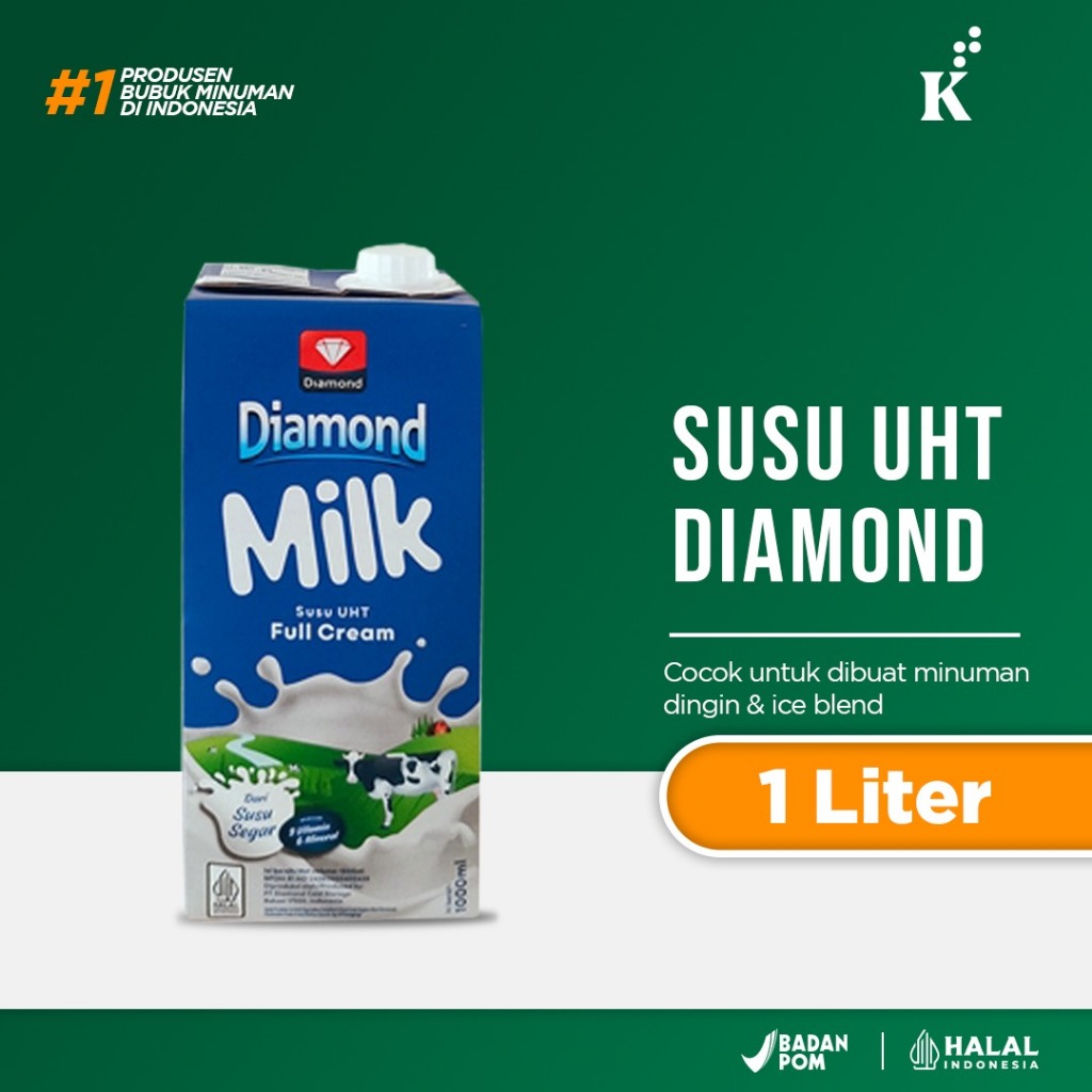 Jual Susu Diamond Milk UHT Full Cream 1 Liter | Shopee Indonesia