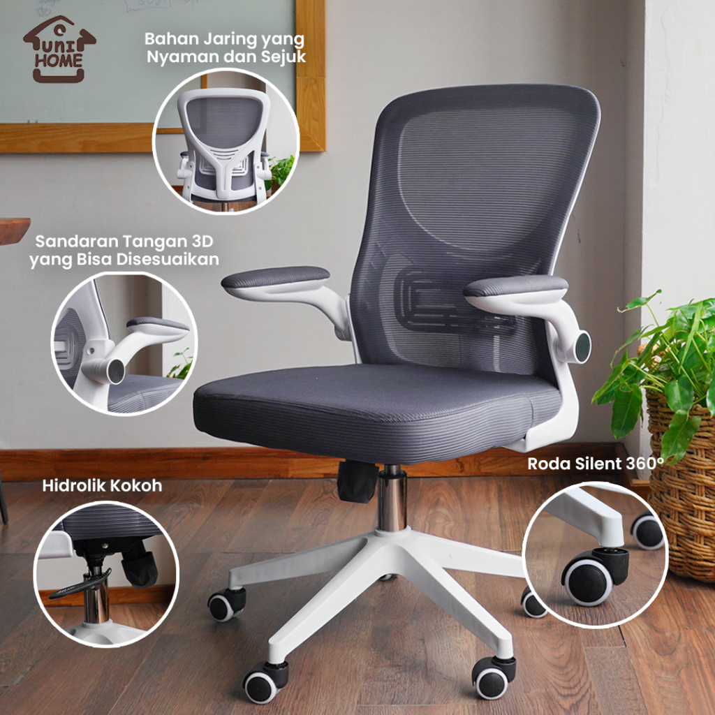 Jual Kursi Kantor Unihome Office Chair – Dudukan Tebal & Roda Halus ...