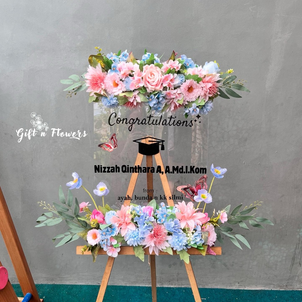 Jual Papan Bunga Akrilik Square 40x60 / Papan Bunga Ucapan / Papan ...