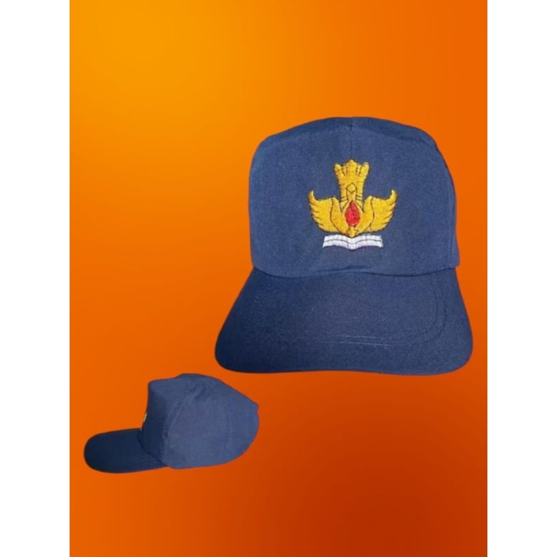 Jual grosir isi 20 pcs topi sekolah SD SMP SMA Pramuka bordir timbul ...