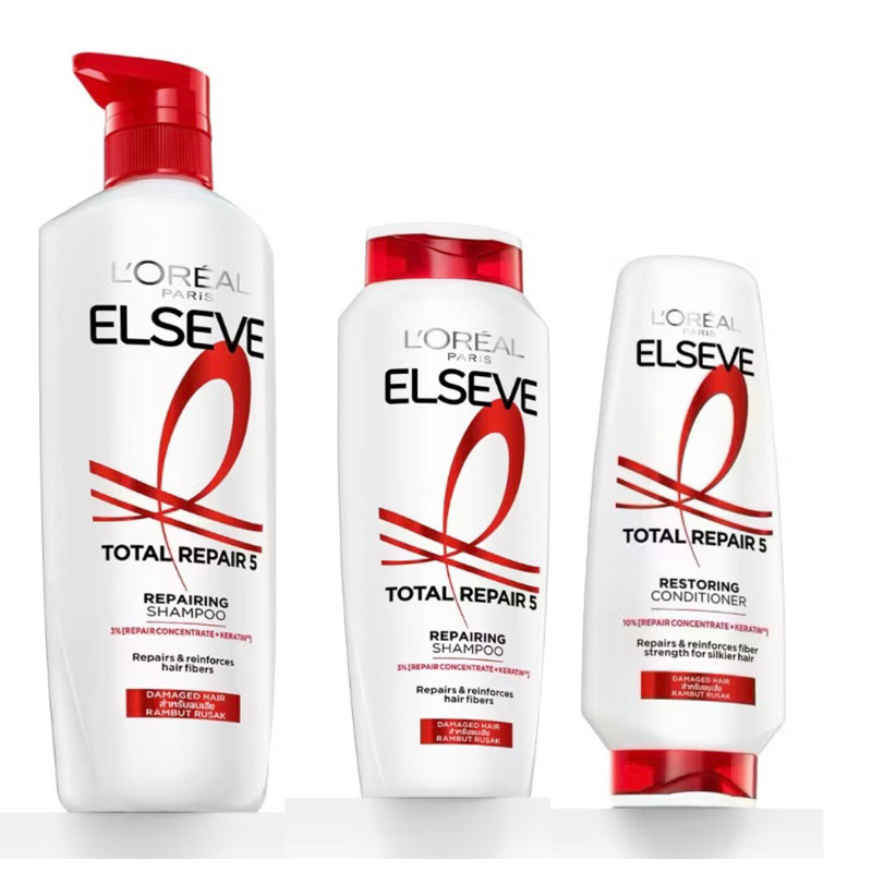 Jual L'oreal Elsave Total Repair 5 Repairing Shampoo & conditioner ...