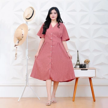 Binay Dress Wanita Casual Bahan Lady Crush