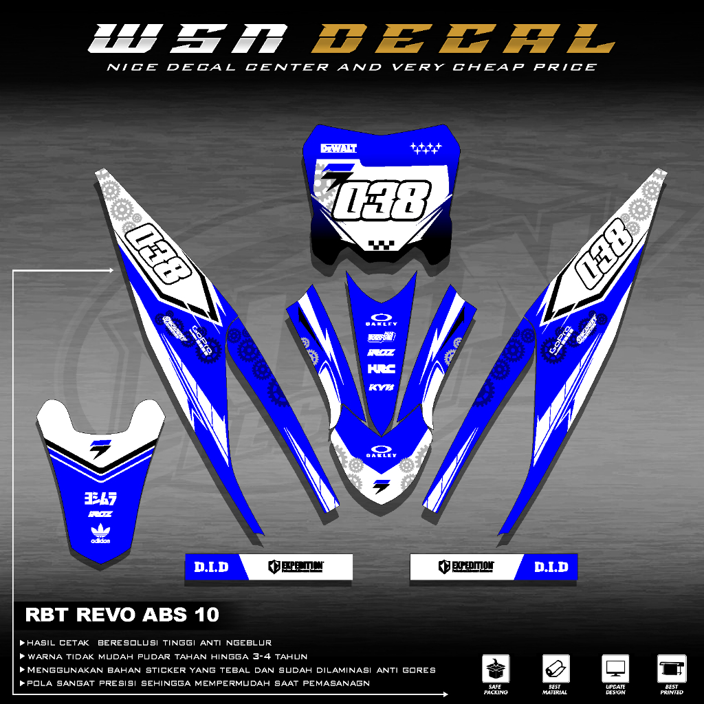 Jual STICKER STRIPING REVO ABS 110 MOTOR RBT BEBEK MODIF SUPERMOTO ...
