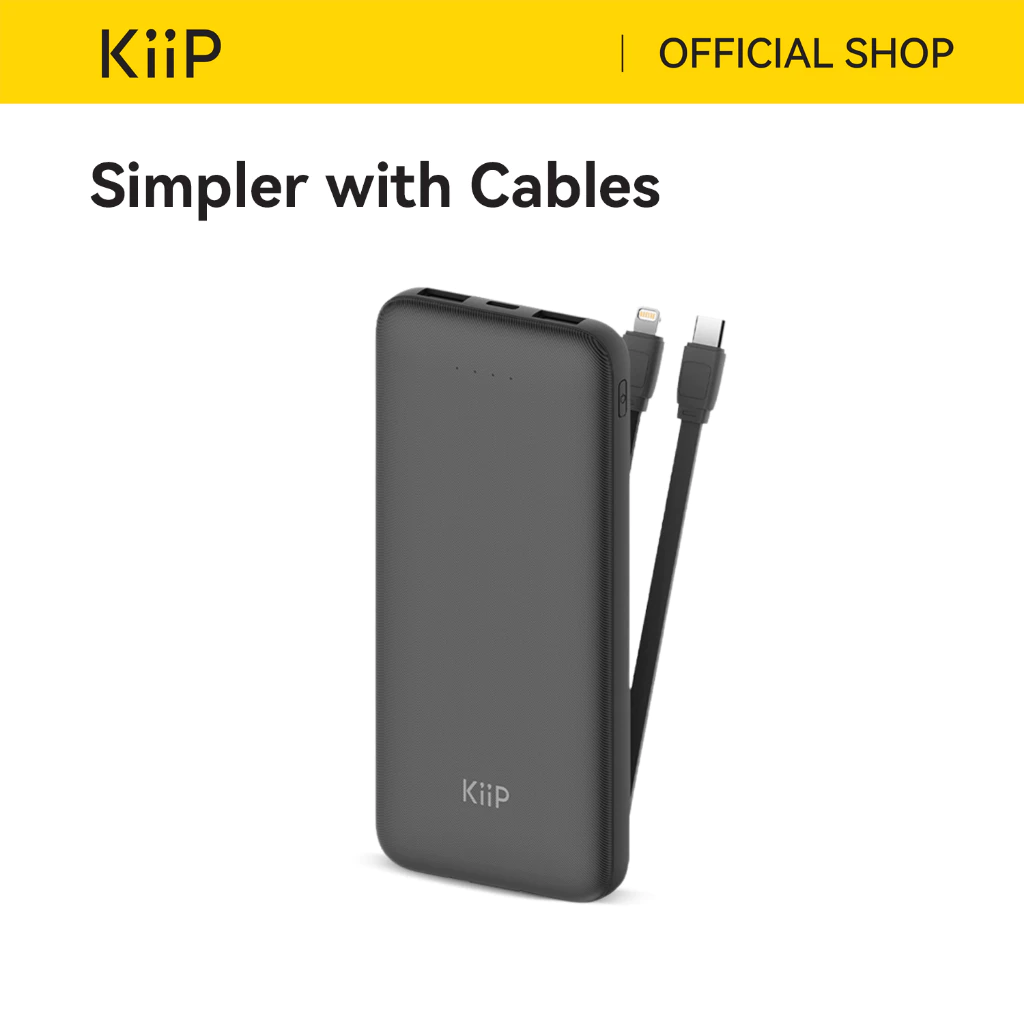 KiiP E33C Power Bank Slim 10000mAh Dual Input Type-C Micro USB Port