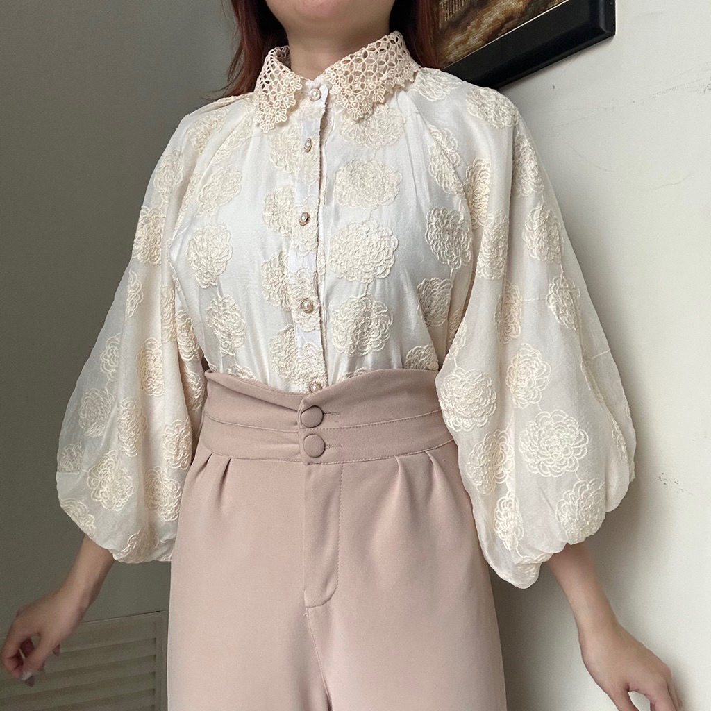 Liliana Top Organdi Bordir Korean Style By Biel foto 4