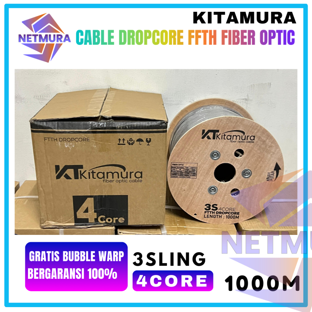 Jual Kabel Ftth Dropcore Fiber Optik Simplex Single Mode 1 Core Kabel ...