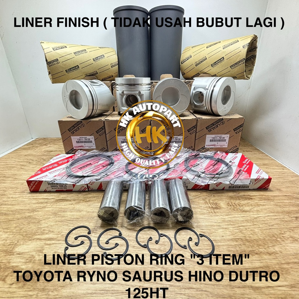 Jual LINER SET FINISH PISTON RING ( 3 ITEM ) 125HT TOYOTA DINA RINO ...