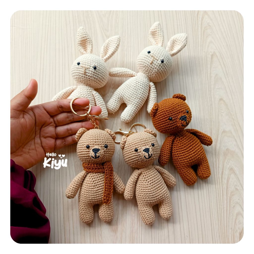 Jual (Hello Kiyu) BONEKA RAJUT AMIGURUMI KELINCI BEAR BERUANG BEBO ...