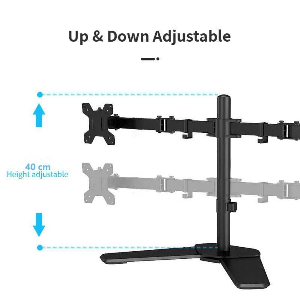 Jual Bracket TV Stand Dual Arm Monitor Rotate Meja Komputer Laptop ...