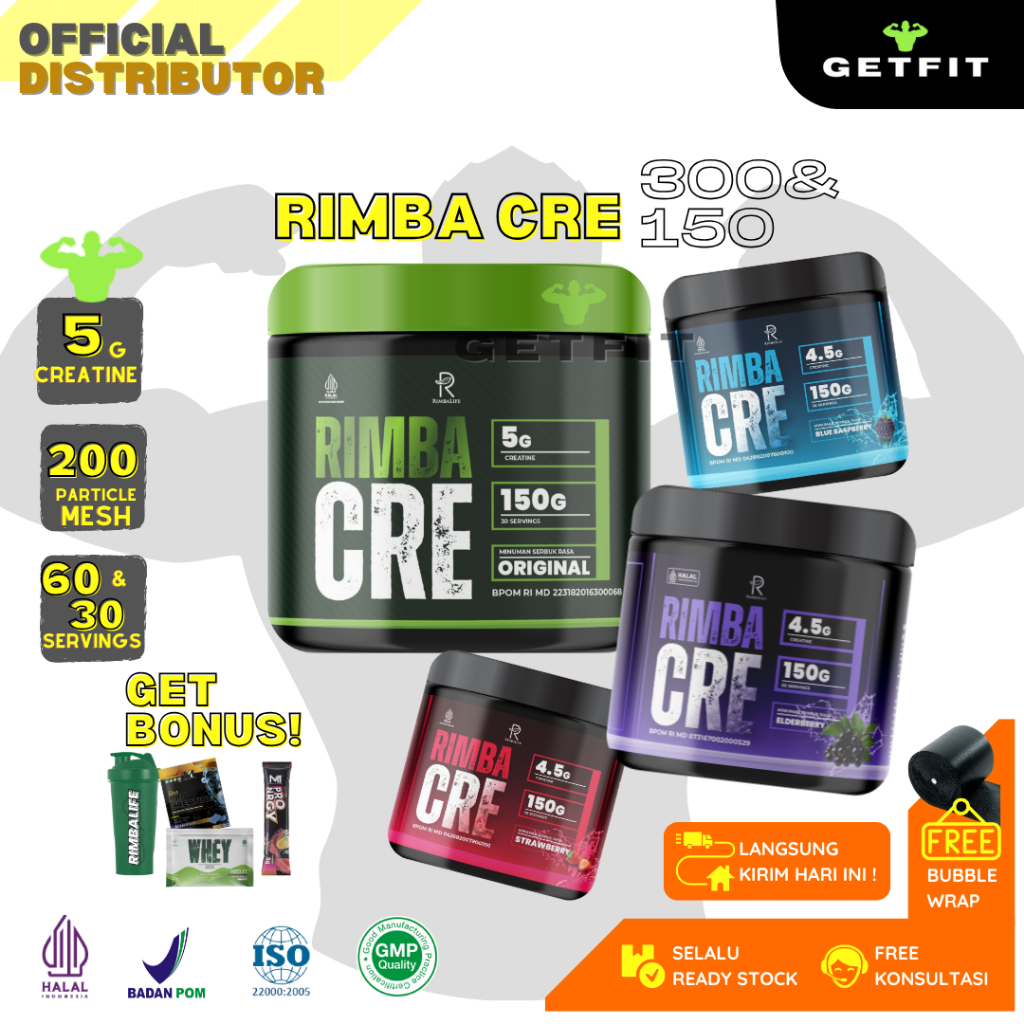 Jual RIMBALIFE RIMBA CRE 150 Gram Creatine Pure Monohydrate Crea BPOM ...