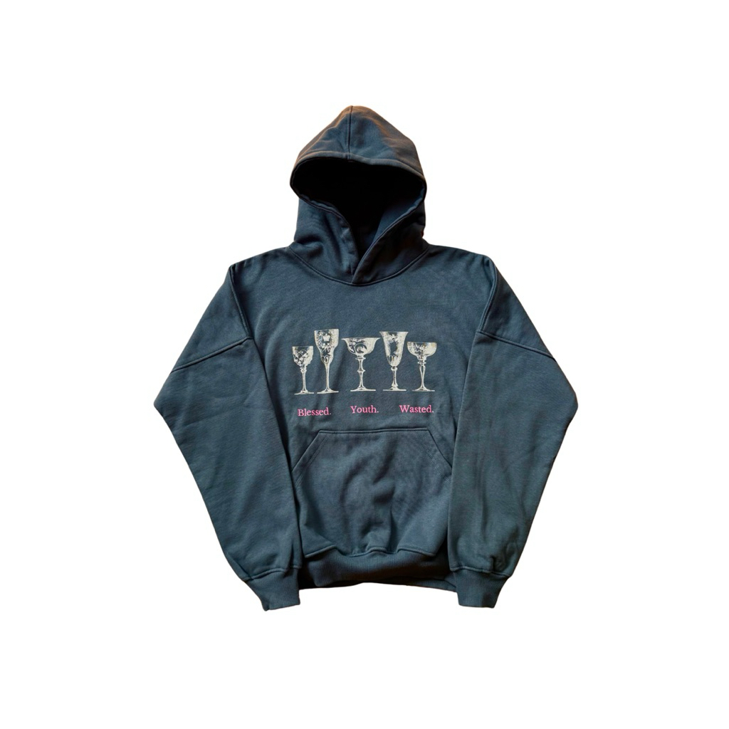 Jual Praedae Studio - Blessed Youth Wasted Sea Blue Hoodie | Shopee ...