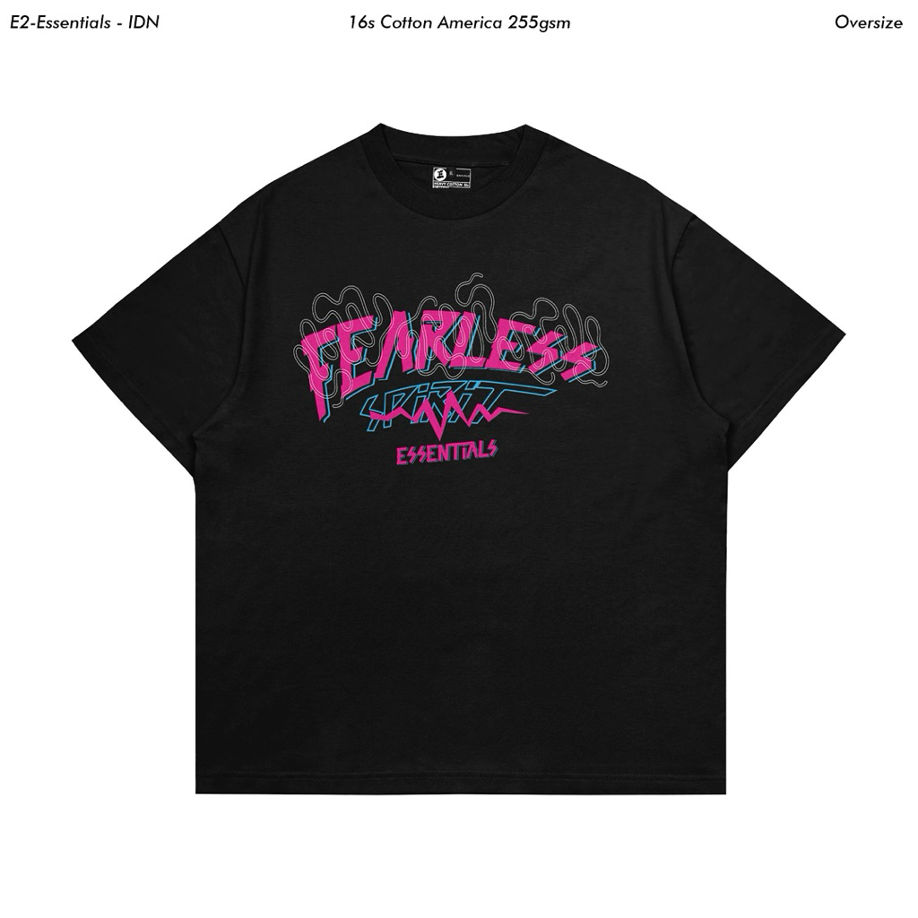 Jual E2-ESSENTIALS 200+ Gsm Tshirt Heavyweight Cotton America Fearless ...