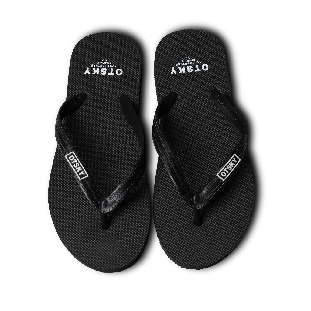 Jual Otsky Sendal / Sandal Jepit Pria Wanita Font Black Casual Harian ...