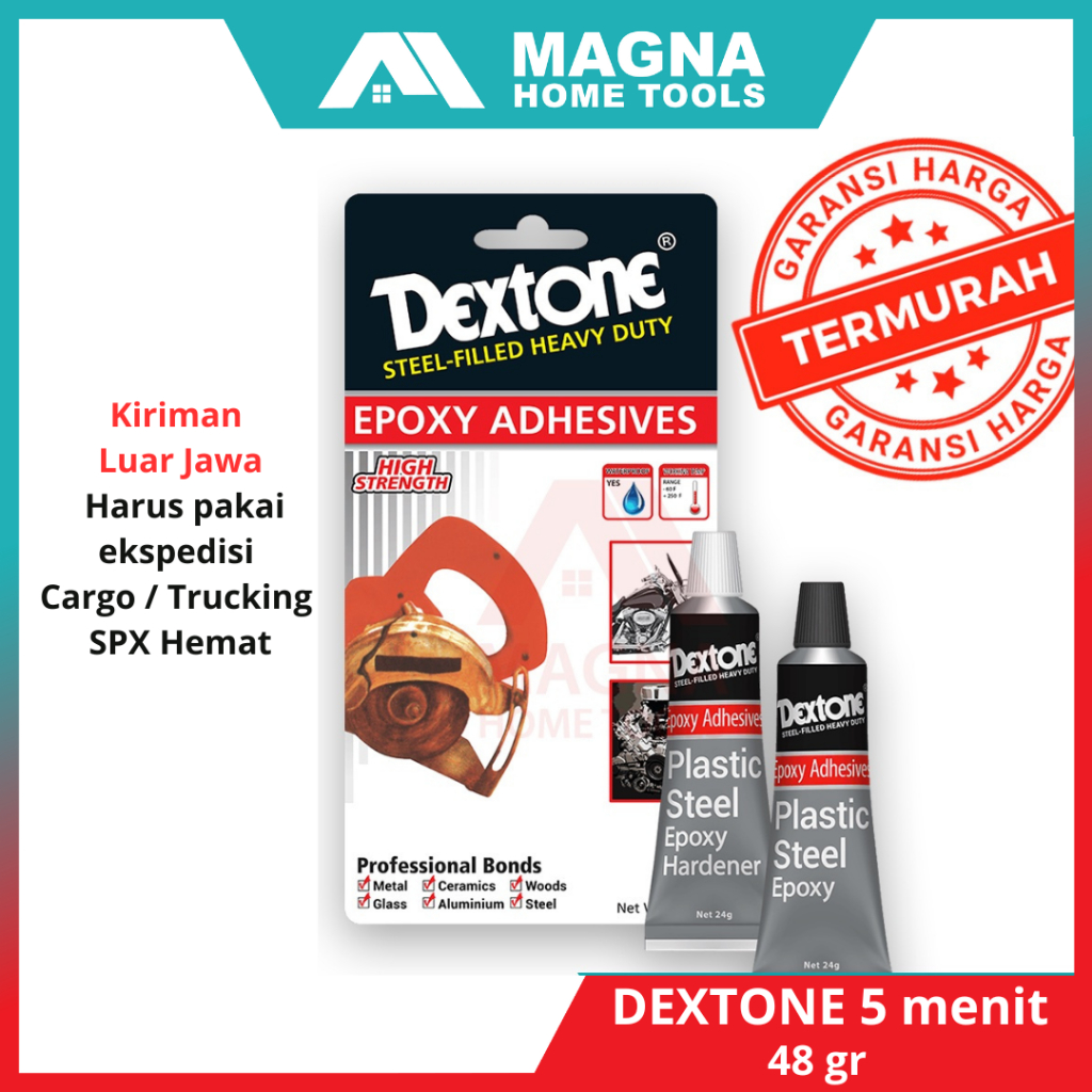 Jual LEM EPOXY / BESI PLASTIK DEXTONE 5 MENIT SUPER KUAT 48gr [ORIGINAL ...