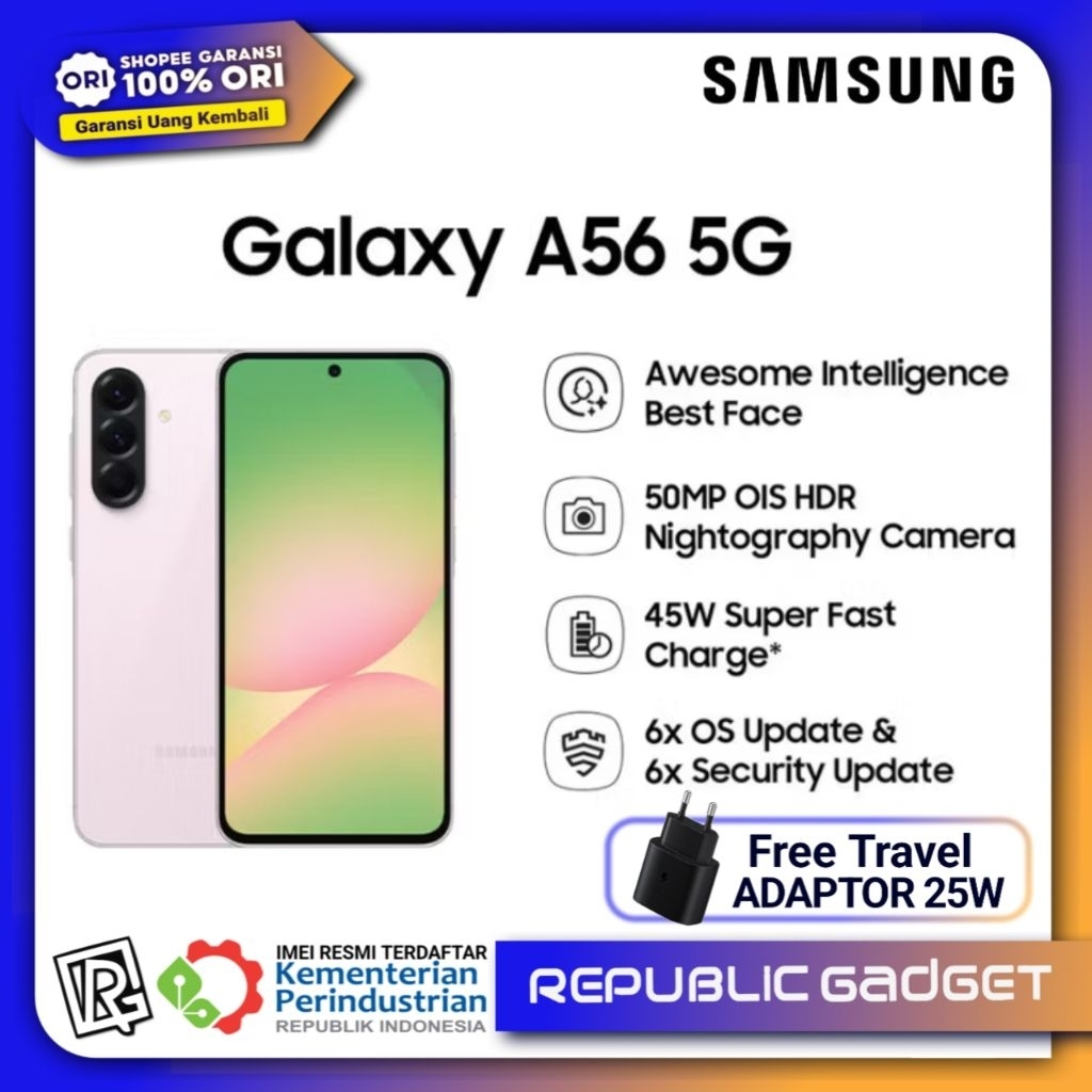 Jual Samsung A56 5G Ram12/256Gb 100% Original & Bergaransi Resmi
