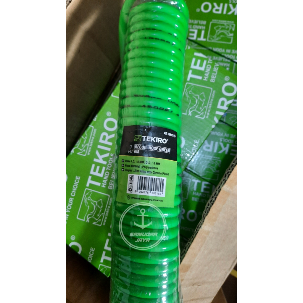 Jual TEKIRO RECOIL HOSE 6mtr, 9mtr, HIJAU WITH SPRING /SELANG SEPIRAL ...