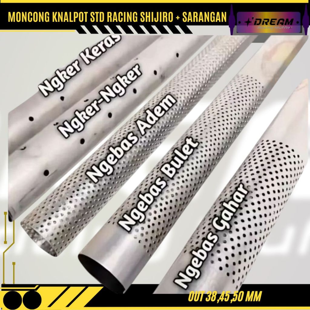 Jual Dop tabung knalpot standar racing moncong knalpot ukuran out 38 45 ...