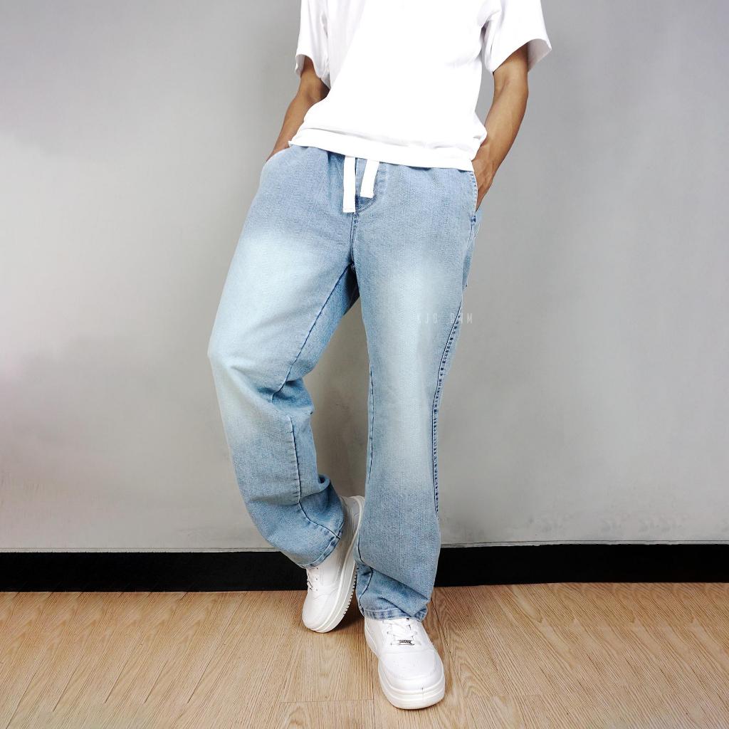 Jual Celana Jeans Unisex Celana Baggy Jeans Longgar Denim Panjang ...