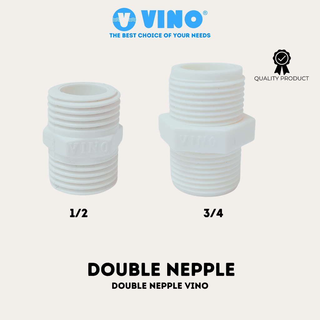 Jual VINO DOUBLE NEPPLE - Double Nepple Plastik - Nepple Drat Pipa ...