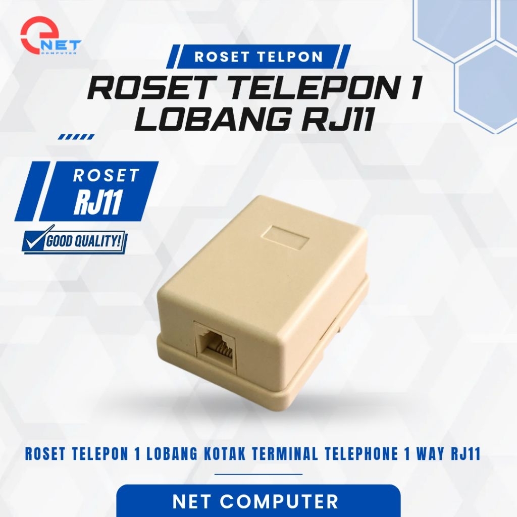 Jual Roset Telepon 1 Lobang Kotak Terminal Telephone 1 Way RJ11 ...