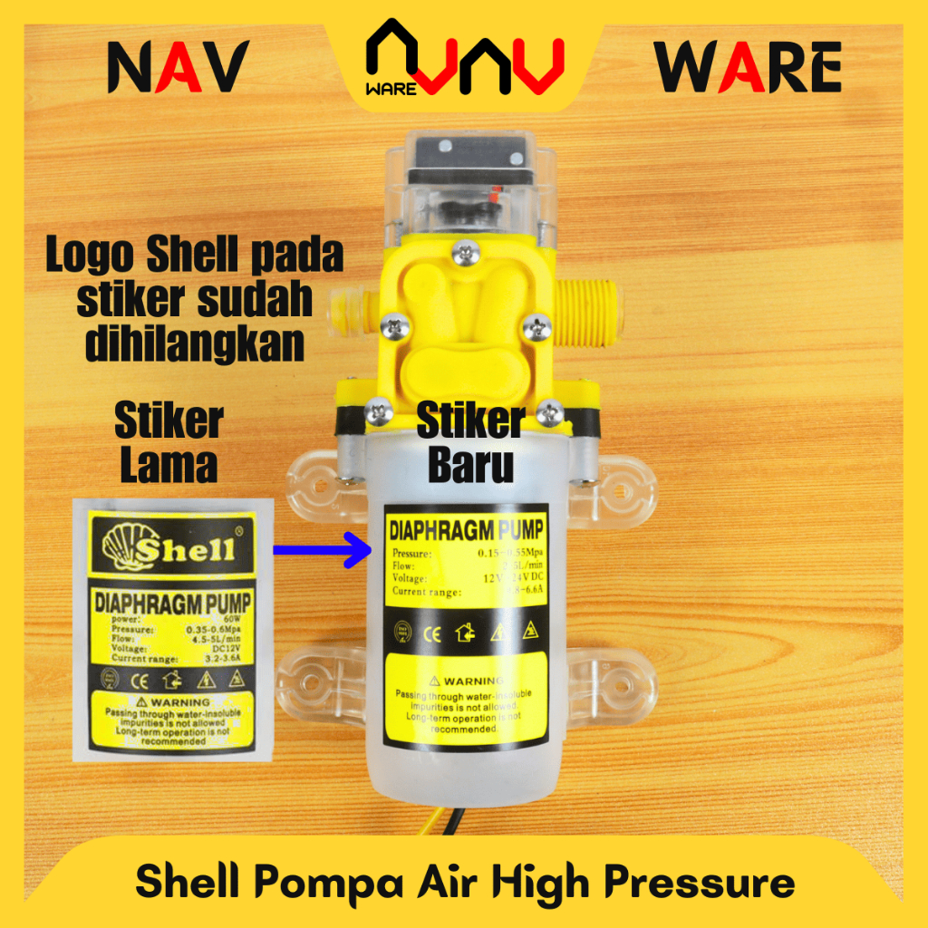 Jual Shell Pompa Air DC 12V High Pressure Car Washing Water Diaphragm ...