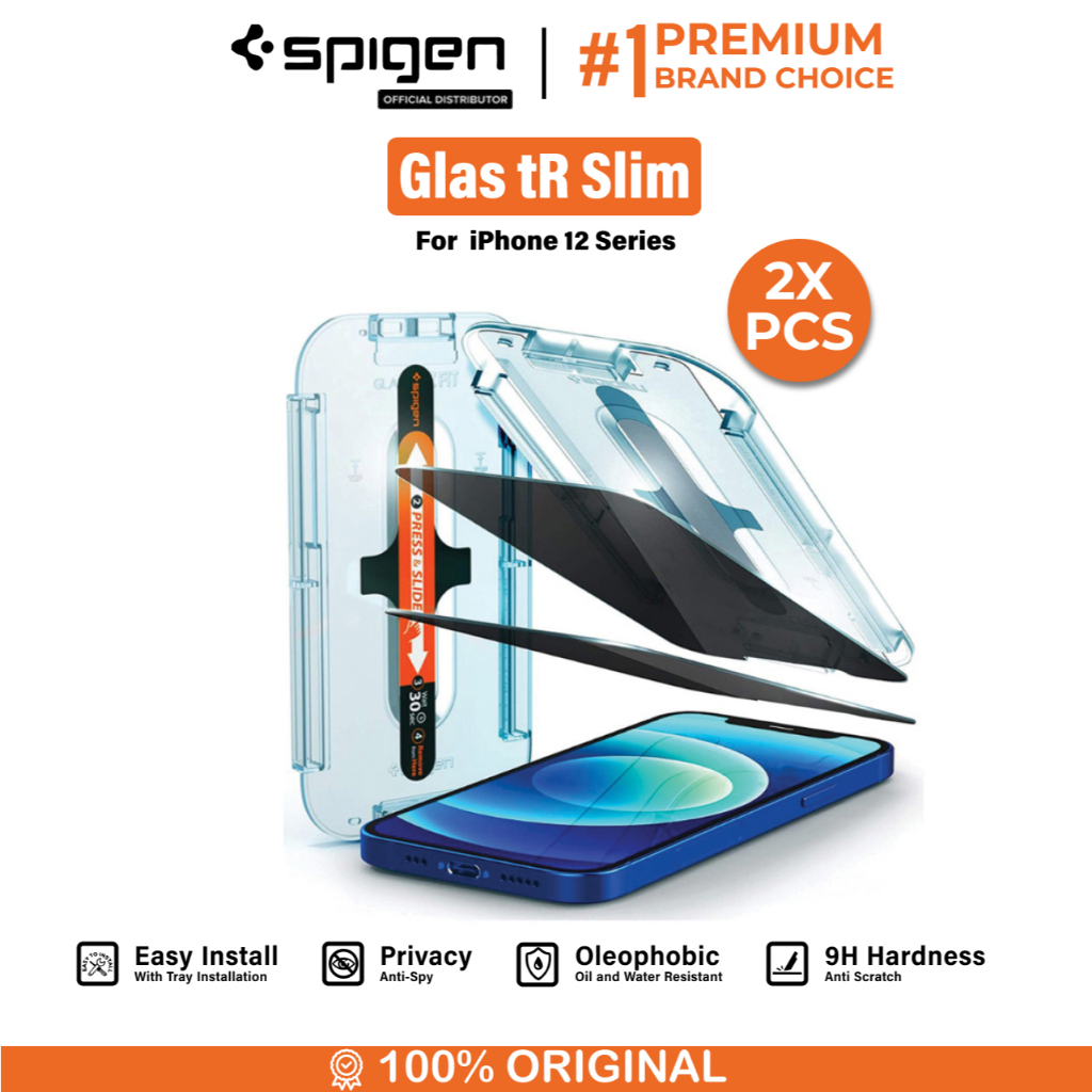 Spigen Tempered Glass iPhone 12 Pro Max 12 Mini Glas tR EZ Fit Anti Gores  Screen Protector